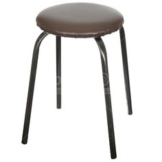 Табурет с мягким сиденьем серо-коричневый, ножки 18 мм, 32х48 см Модуль