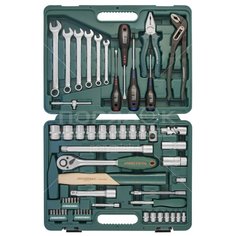 Набор инструментов Jonnesway, S04H52460S, 47566, 1/2", 1/4", 6-гранные, CrV сталь, кейс, 60 предметов