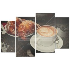 Картина модульная, холст, 84х50 см, 4 модуля, Кофе, Y4-5123