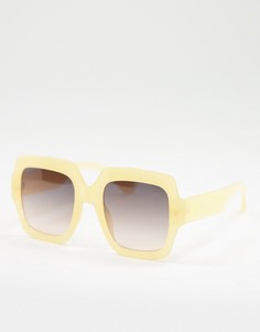 Большие квадратные солнцезащитные очки с желтой оправой AJ Morgan So Happy-Светло-бежевый цвет