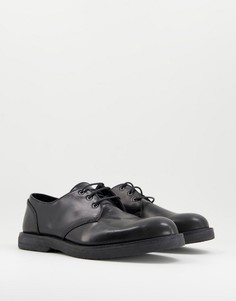 Черные туфли дерби из искусственной кожи Topman-Черный