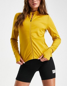Спортивная куртка на сквозной молнии с отверстиями для больших пальцев на рукавах ASOS 4505-Желтый