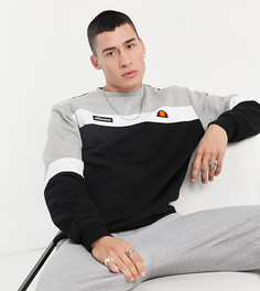 Черно-серый свитшот в стиле колор блок ellesse – эксклюзивно для ASOS-Черный