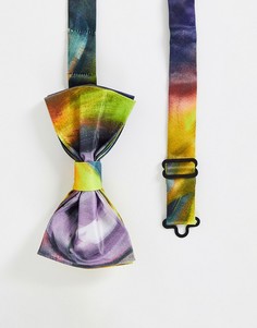 Атласный галстук-бабочка с акварельным принтом Devils Advocate-Разноцветный