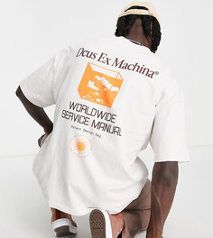 Бежевая плотная футболка с принтом на спине Deus Ex Machina Nimbus – эксклюзивно для ASOS-Светло-бежевый цвет