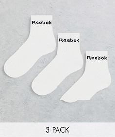 Набор из 3 пар белых носков Reebok Training-Белый