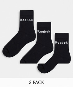 Набор из 3 пар черных носков до щиколотки Reebok Training-Черный