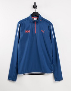 Темно-синий лонгслив с молнией 1/2 Puma x Helly Hansen Training