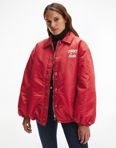 Красная нейлоновая куртка с логотипом в университетском стиле Tommy Jeans-Красный