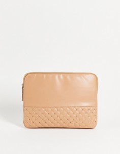 Светло-коричневая сумка для ноутбука с заклепками Miss Selfridge-Коричневый цвет