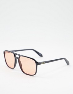 Черные солнцезащитные очки-авиаторы с оранжевыми стеклами Quay On The Fly-Черный цвет