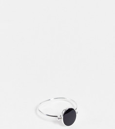 Кольцо из стерлингового серебра с черным овальным декором Kingsley Ryan Curve-Серебристый