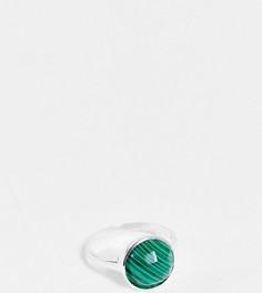 Эксклюзивное кольцо из стерлингового серебра с овальным камнем Kingsley Ryan Curve-Серебристый