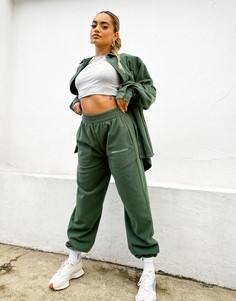 Флисовые джоггеры цвета хаки от комплекта ASOS Weekend Collective-Зеленый цвет