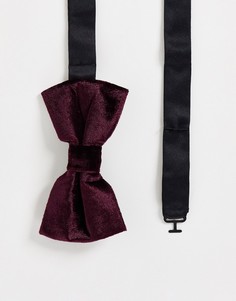Бархатный галстук-бабочка бордового цвета French Connection-Красный