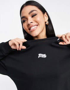 Лонгслив черного цвета с волнистым логотипом ASOS Weekend Collective-Черный цвет