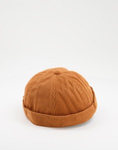 Вельветовая кепка без козырька оранжевого цвета SVNX-Оранжевый цвет