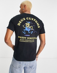 Черная футболка с принтом на спине Deus Ex Machina Speedy-Черный цвет