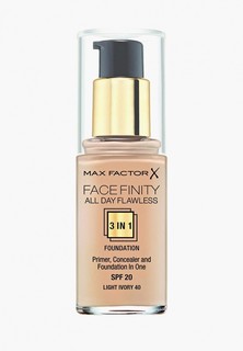 Тональная основа Max Factor 3в1, Facefinity All Day Flawless, тон 40 - light ivory, 30 мл