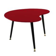 Журнальный столик почка (woodi) красный 90x43x60 см.