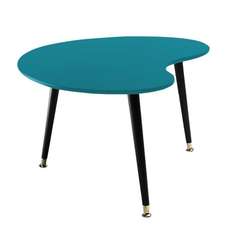 Журнальный столик почка (woodi) синий 90x43x60 см.
