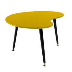 Журнальный столик почка (woodi) желтый 90x43x60 см.