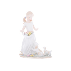Статуэтка девочка с щенками 38 см (royal classics) мультиколор 38 см.