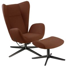 Кресло-реклайнер meson с пуфом (kebe) коричневый 78x110x85 см.