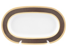 Блюдо овальное belvedere combi black gold 24 см (falkenporzellan) белый