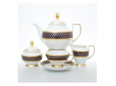 Чайный сервиз valencia cobald gold на 6 персон 17 предметов (falkenporzellan) белый