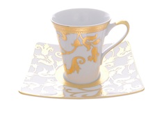 Набор чайных пар tosca white gold 220мл(6 пар) (falkenporzellan) золотой