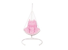 Подвесное кресло wind white розовая подушка (bigarden) белый 88x195x73 см.