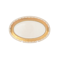 Блюдо овальное agadir brown gold 24см (falkenporzellan) золотой 16x2 см.