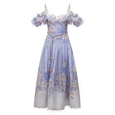 Платье из шелка и льна Zimmermann