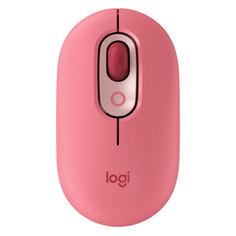 Мышь Logitech POP Mouse with emoji, оптическая, беспроводная, USB, розовый и красный [910-006548]