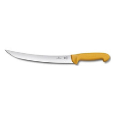 Нож кухонный Victorinox Swibo, разделочный, для мяса, 220мм, заточка прямая, стальной, желтый [5.8435.22]