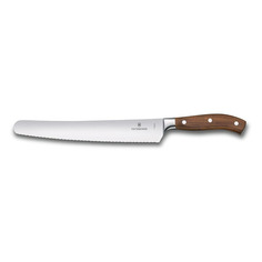 Нож кухонный Victorinox Grand Maitre, универсальный, для хлеба, 260мм, заточка серрейтор, кованый, коричневый [7.7430.26g]