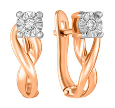 Золотые серьги Серьги MIUZ Diamonds E01-PL-34939-R