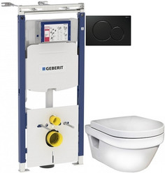 Комплект подвесной унитаз Gustavsberg Hygienic Flush 5G84HR01 + система инсталляции Geberit 111.362.00.5 + 115.770.DW.5