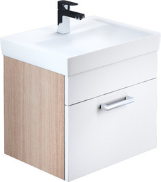 Тумба с раковиной белый глянец/дерево 50 см IDDIS Mirro MIR50W0i95K