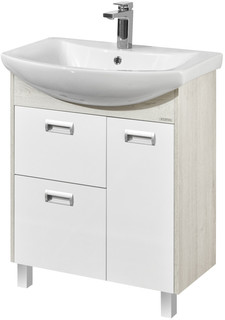 Тумба белый глянец/дуб сомерсет 65,2 см Акватон Бекка 1A208701BAC20