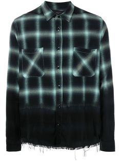 AMIRI рубашка Dip Dye Shadow с бахромой