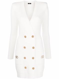 Elisabetta Franchi платье с V-образным вырезом и длинными рукавами