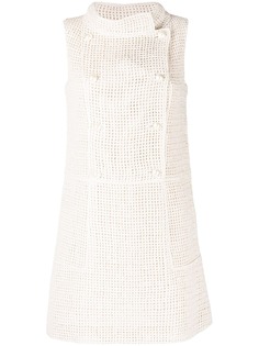Chanel Pre-Owned шелковое платье мини в технике кроше