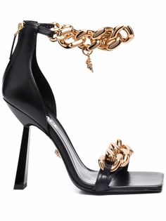 Versace босоножки с цепочками и декором Medusa