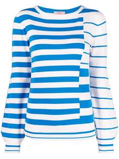 TWINSET полосатый джемпер с объемными рукавами