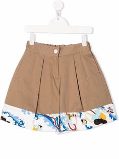 Emilio Pucci Junior расклешенные шорты с принтом Ranuncoli
