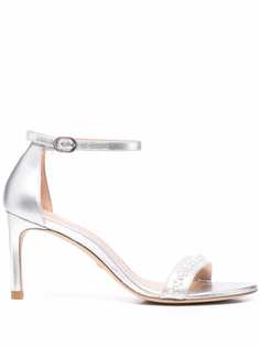 Stuart Weitzman босоножки Nunaked 80 с эффектом металлик
