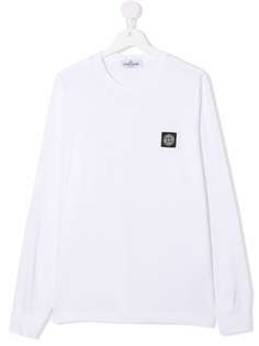 Stone Island Junior футболка с длинными рукавами и нашивкой-логотипом