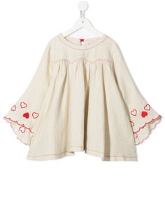 Natasha Zinko Kids льняной топ с вышивкой